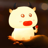 Veilleuse LED en silicone souple en forme de vache - Cadeau idéal pour bébé et fille